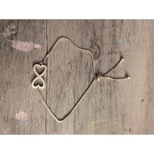 Sterling Silver 925 CZ Infinity Heart Bolo Bracelet Adjustable Box Chain